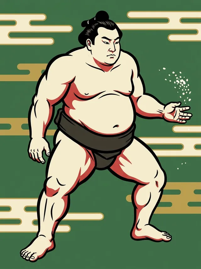 AI-generated illustration of a representative sumo wrestler. Not a photograph or a likeness of Takamio Daisei.