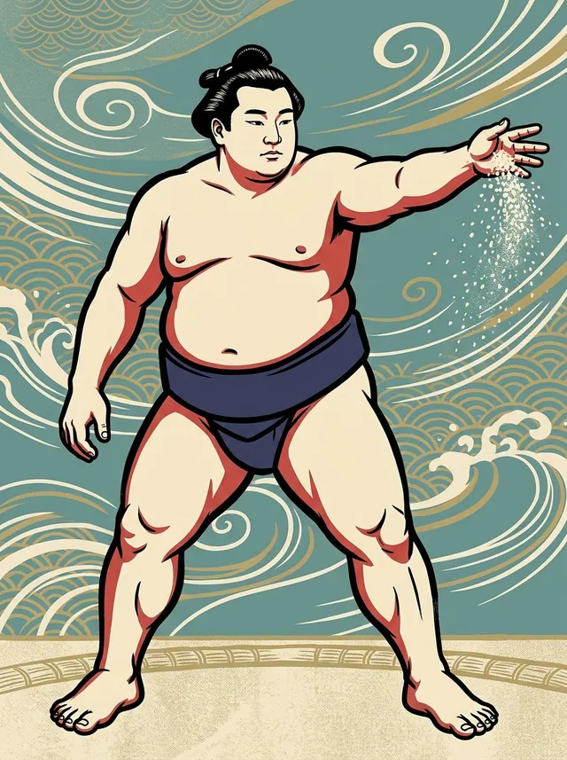AI-generated illustration of a representative sumo wrestler. Not a photograph or a likeness of Takao Yu.