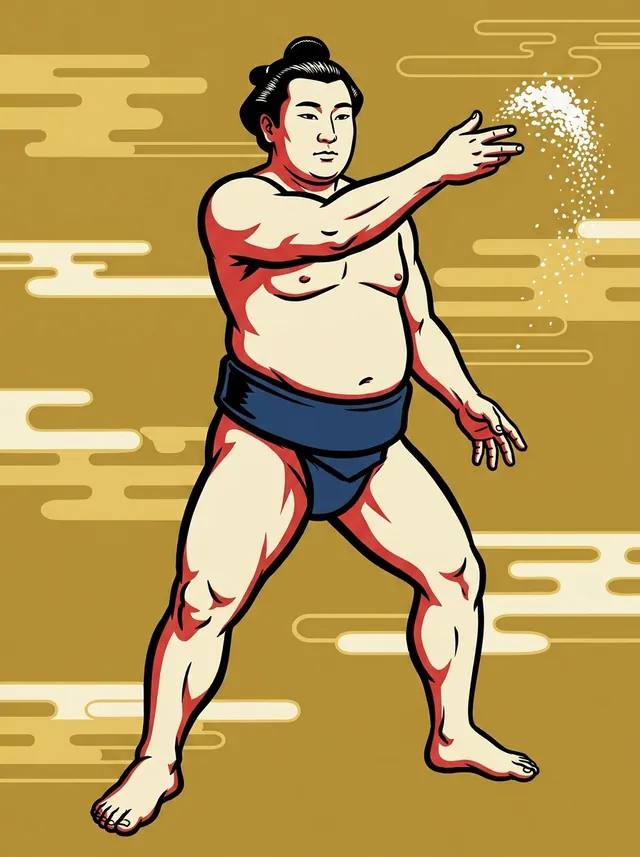 AI-generated illustration of a representative sumo wrestler. Not a photograph or a likeness of Toranoyama Kiyokazu.